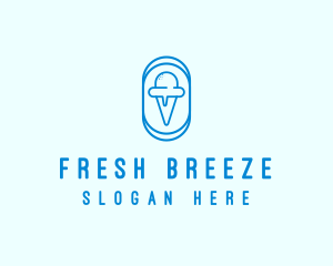 Blue Ice Cream logo design