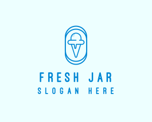 Blue Ice Cream logo design