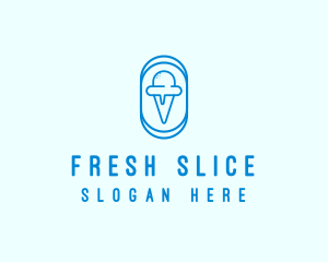 Blue Ice Cream logo design