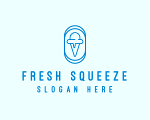 Blue Ice Cream logo design