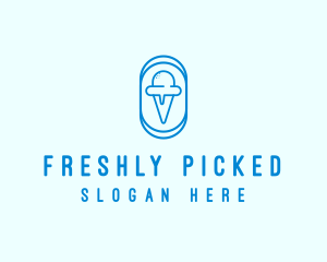 Blue Ice Cream logo design