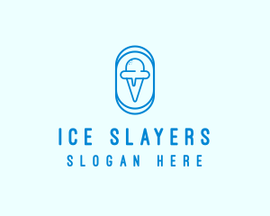 Blue Ice Cream logo design