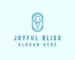 Blue Ice Cream logo design