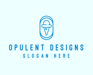 Blue Ice Cream logo design