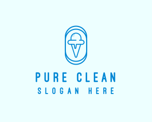 Blue Ice Cream logo design