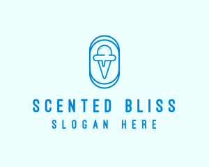 Blue Ice Cream logo design