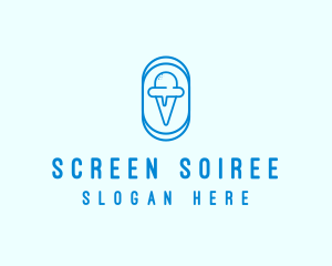 Blue Ice Cream logo design