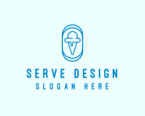 Blue Ice Cream logo design