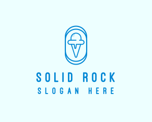 Blue Ice Cream logo design