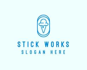 Blue Ice Cream logo design