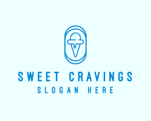 Blue Ice Cream logo design