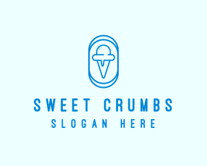 Blue Ice Cream logo design