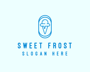 Blue Ice Cream logo design