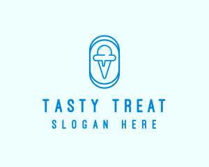 Blue Ice Cream logo design
