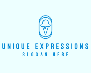 Blue Ice Cream logo design