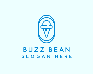 Blue Ice Cream logo design