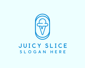 Blue Ice Cream logo design