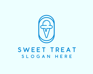 Blue Ice Cream logo design