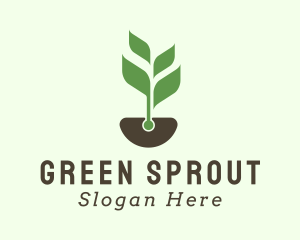 Soil Leaf Sprout logo design