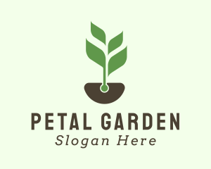 Soil Leaf Sprout logo design