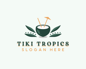 Tropical Coconut Drink logo design