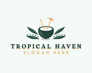 Tropical Coconut Drink logo design