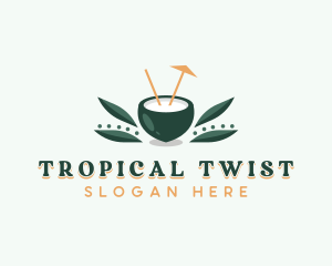 Tropical Coconut Drink logo design