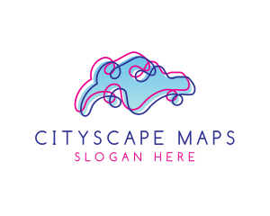 Singapore Map Scribble logo design