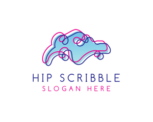 Singapore Map Scribble logo design