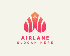 Gradient Heart Airplane logo