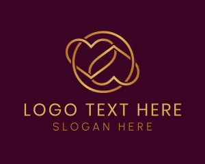 Elegant Gold Heart logo