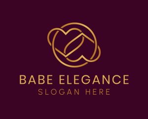 Elegant Gold Heart logo design