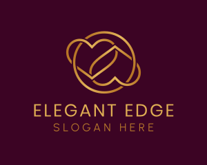 Elegant Gold Heart logo design