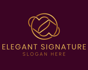 Elegant Gold Heart logo design