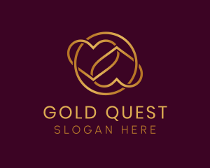 Elegant Gold Heart logo design