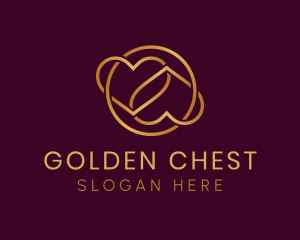 Elegant Gold Heart logo design