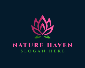 Natural Lotus Flower logo design