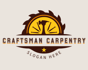 Hammer Saw Carpentry  logo design