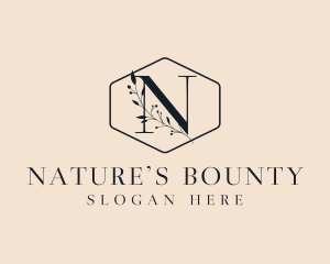 Natural Leaf Hexagon logo design