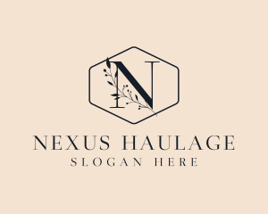 Natural Leaf Hexagon logo design