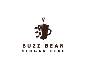 Coffee Mug Guitar logo design