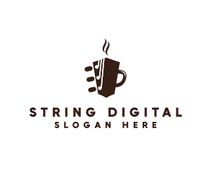 Coffee Mug Guitar logo design