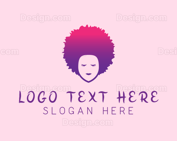 Curly Woman Hair Stylist Logo