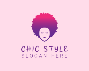 Curly Woman Hair Stylist logo design