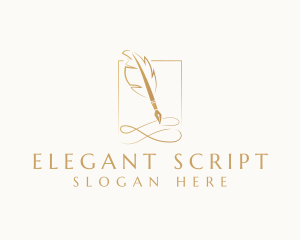 Elegant Quill Pen logo design