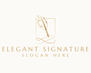 Elegant Quill Pen logo design