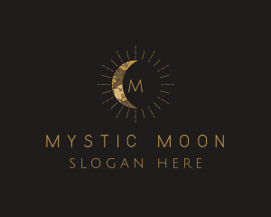 Astrology Moon Sunburst logo design