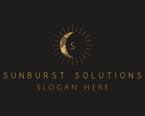 Astrology Moon Sunburst logo design