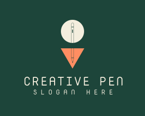 Geometric Writer Pen logo design