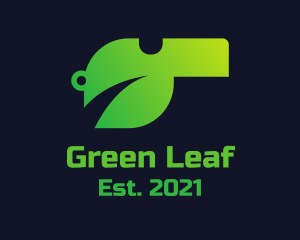 Green Eco Leaf Whistle logo design